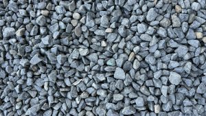 Angular crushed stone aggregate of the kind used as paver base