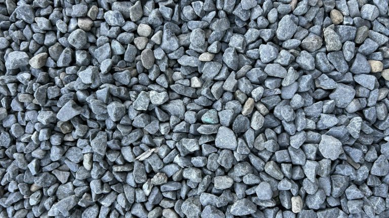 Angular crushed stone aggregate of the kind used as paver base