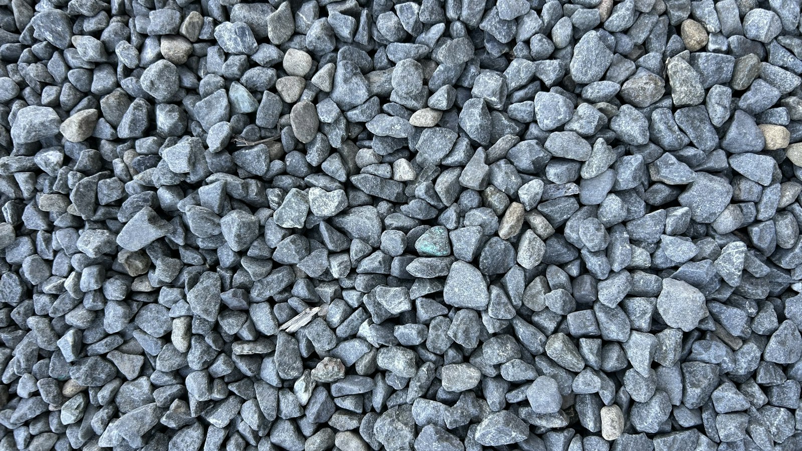Angular crushed stone aggregate of the kind used as paver base